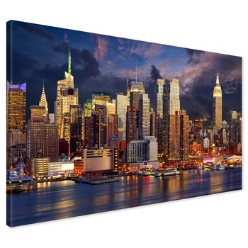 Obraz na płótnie - miasto, noc, woda