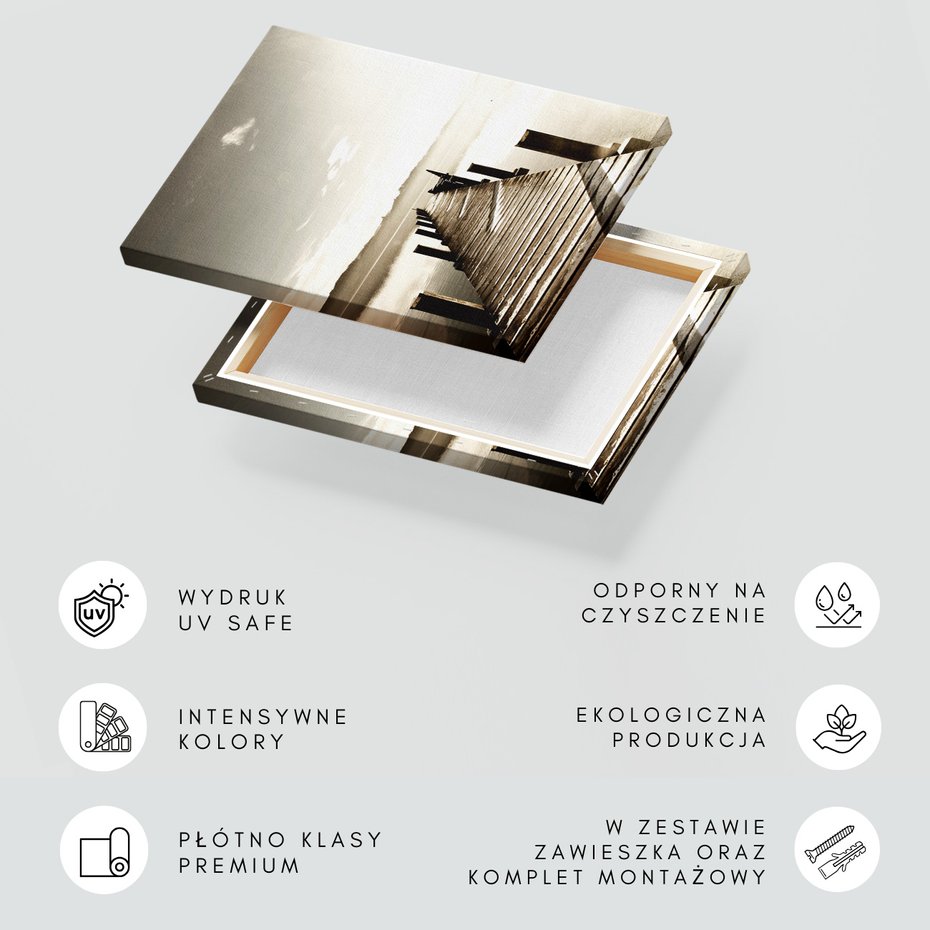 Obraz na płótnie - jezioro, pomost, woda