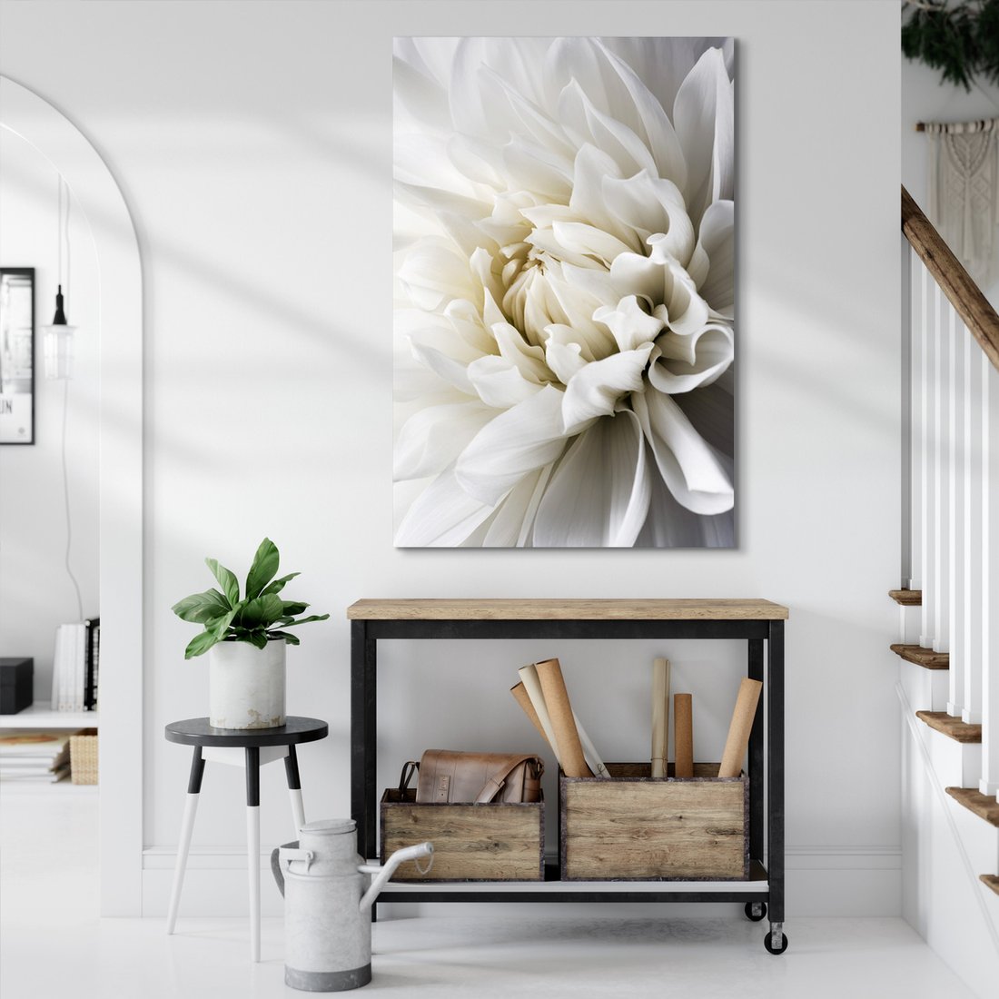 Obraz na płótnie - kwiat, płatki, biały
