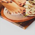 Obraz na płótnie - pedicure, dłonie, kwiaty