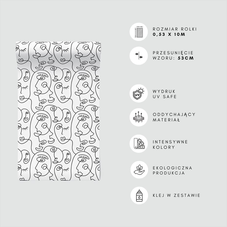 Tapeta - twarz, linia, abstrakcja