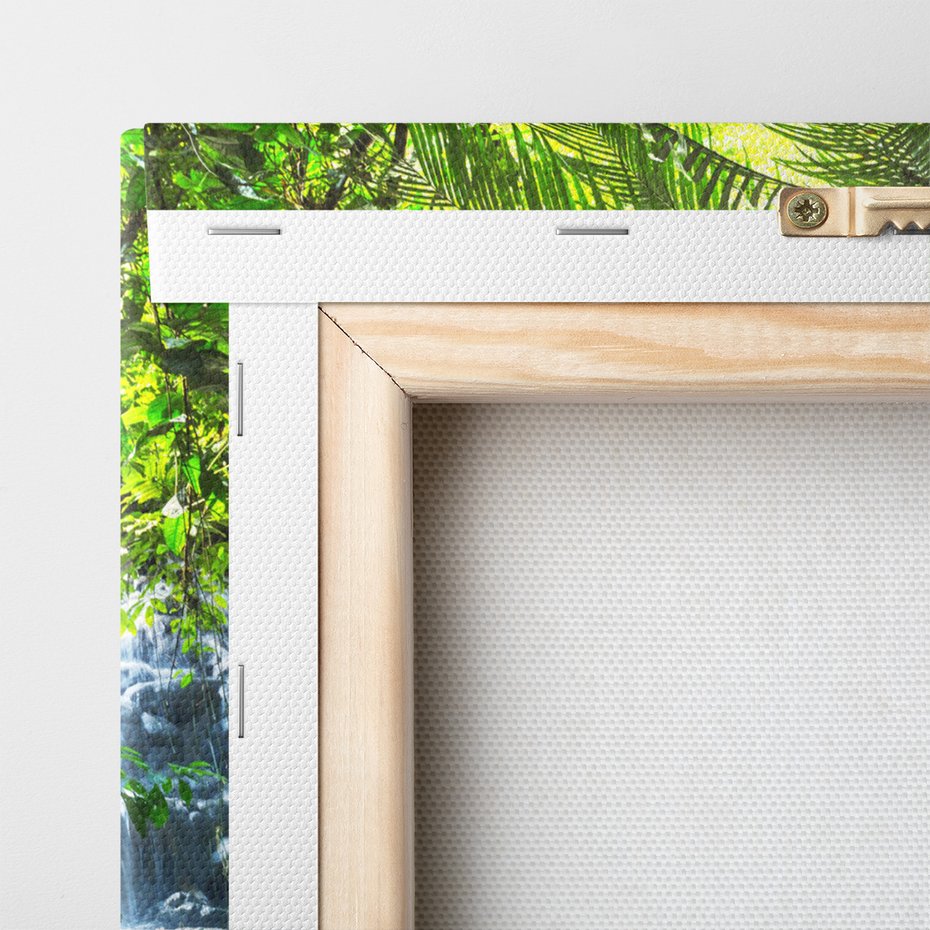 Obraz na płótnie - wodospad, las, tropikalny