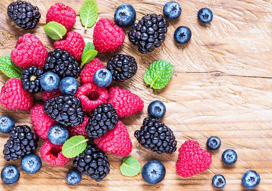 Fototapeta - owoce, jagody, maliny