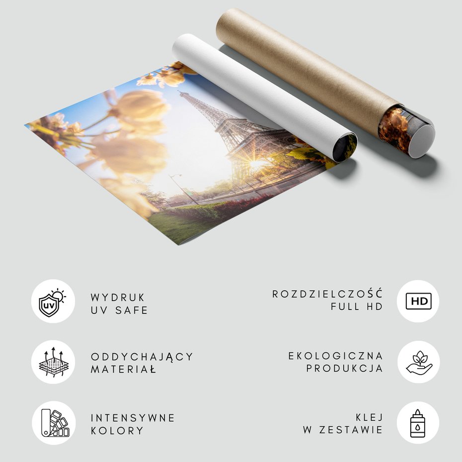 Fototapeta - Paryż, Wieża Eiffla, kwiaty