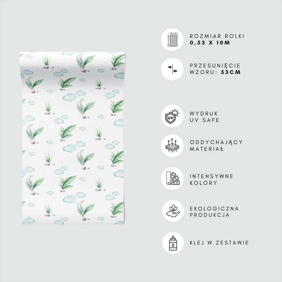 Tapeta - liście, chmury, kamienie