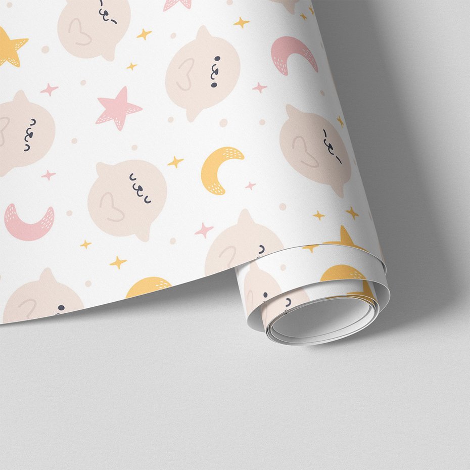 Tapeta - dziecięca, duch, gwiazda, księżyc