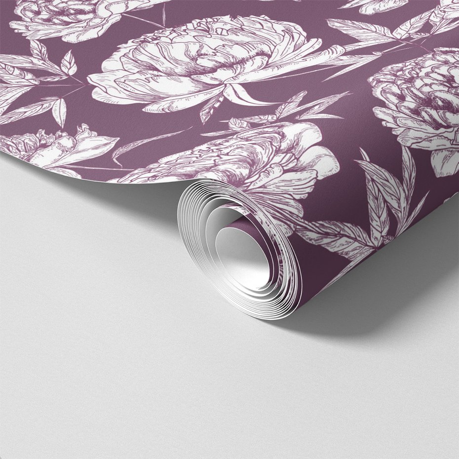 Tapeta - kwiaty, liście, grafika