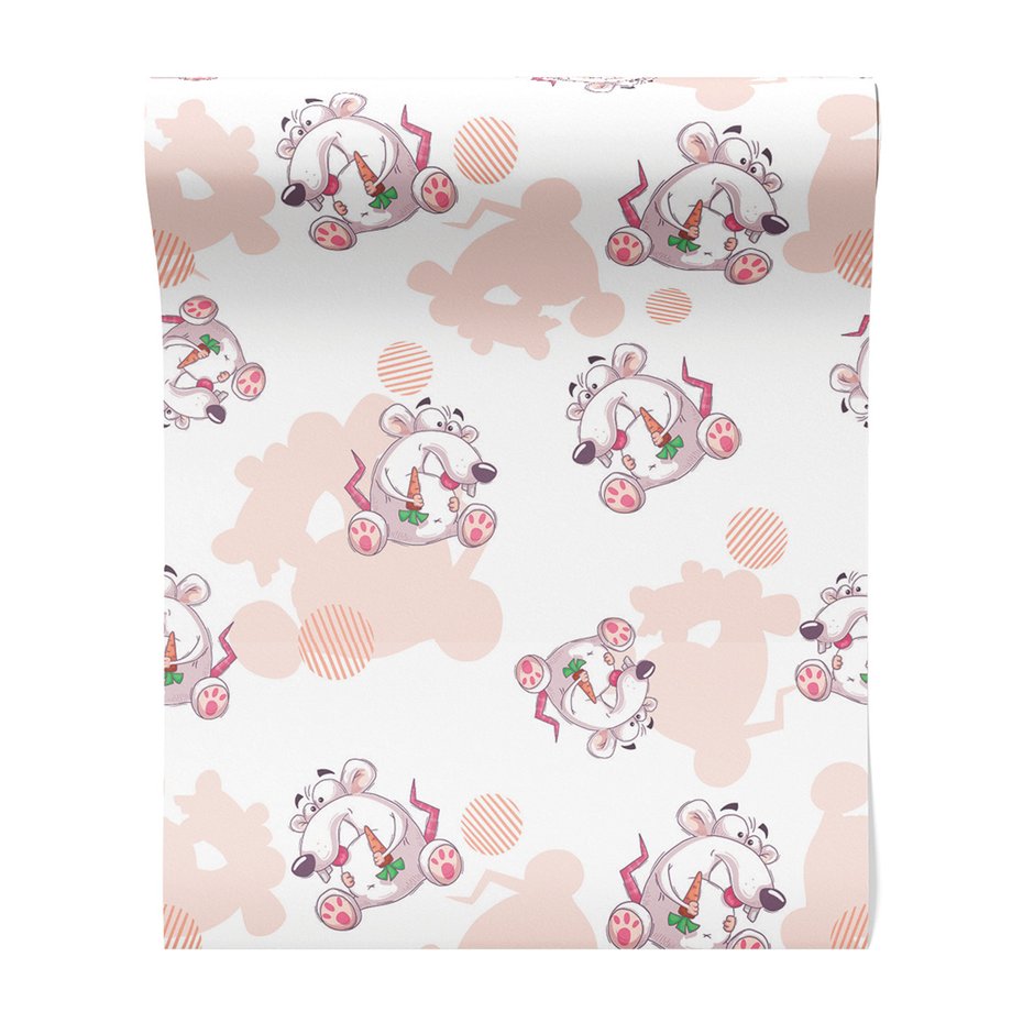 Tapeta - dziecięca, mysz, marchewka, tło