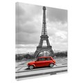 Obraz na płótnie - Paryż, wieża Eiffla, samochód