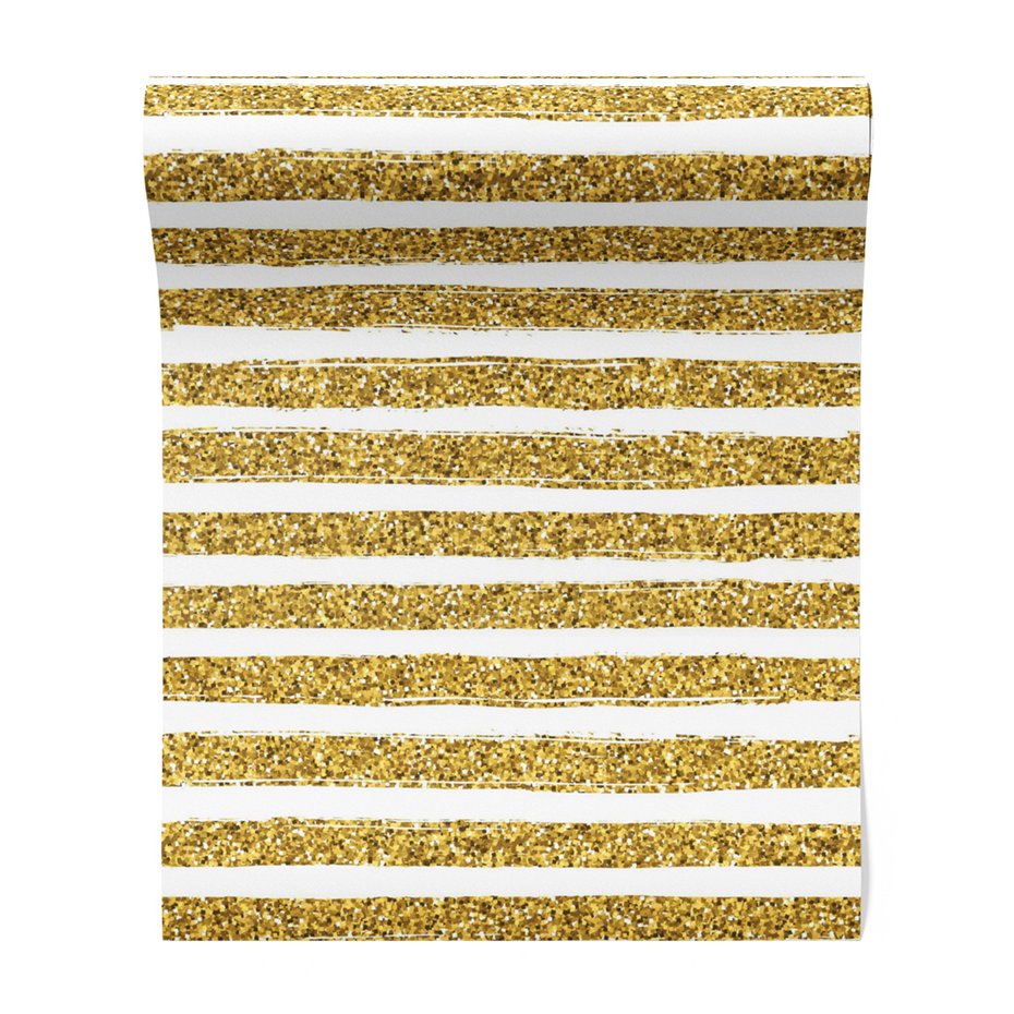 Tapeta - linie, złoto, brokat