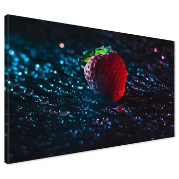 Obraz na płótnie - truskawka, krople, światło