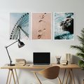 Zestaw obrazy w ramie, plakaty - atrakcje, piasek, morze - rama biała