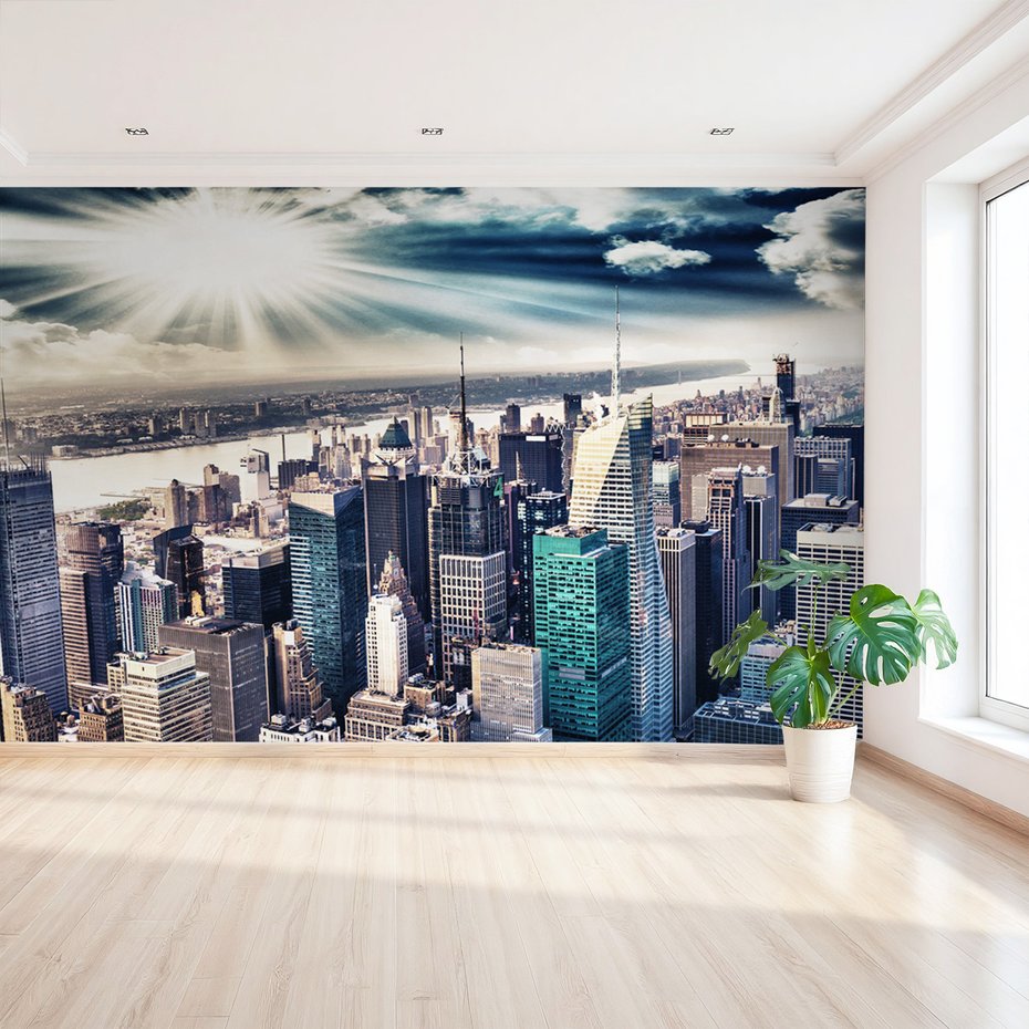 Fototapeta - miasto, drapacze chmur, niebo