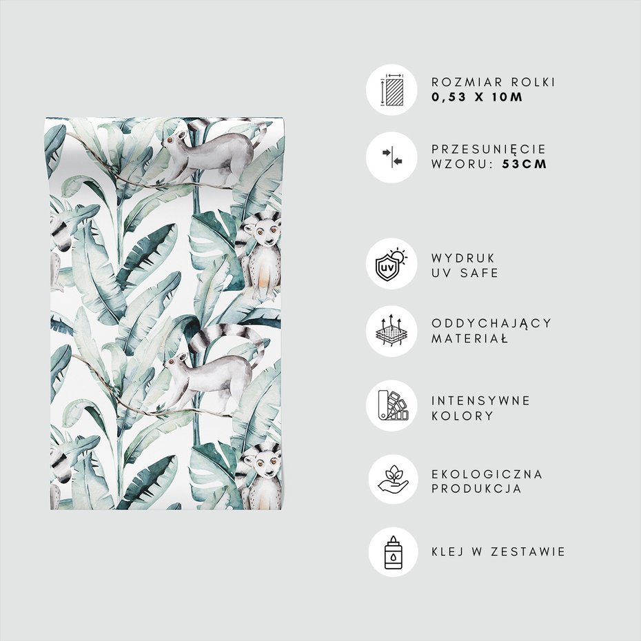 Tapeta - lemur, liście, gałąź