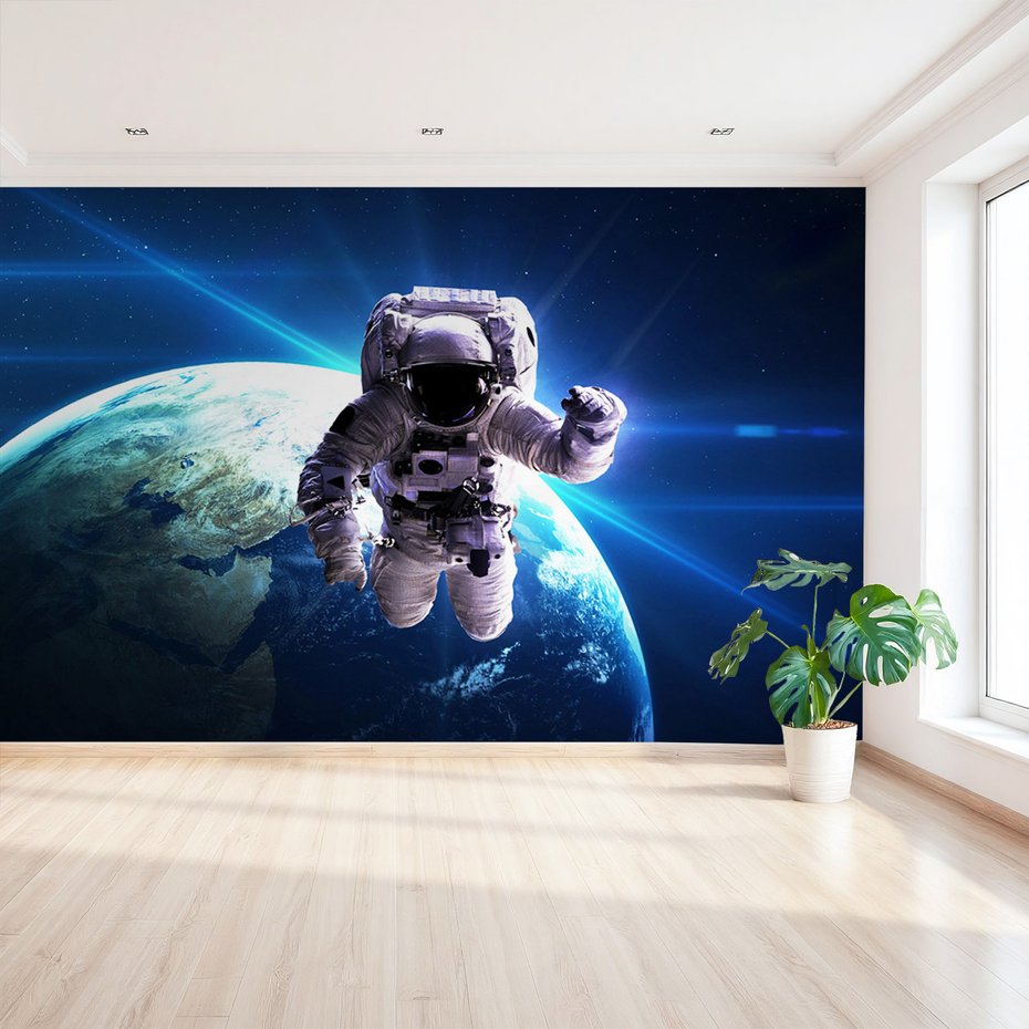 Fototapeta - kosmos, astronauta, ziemia