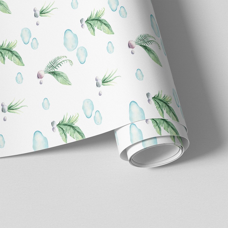 Tapeta - liście, chmury, kamienie