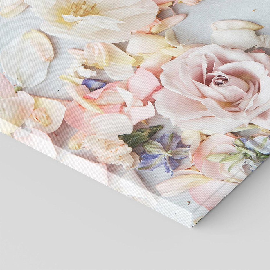 Obraz na płótnie - kwiaty, płatki, pastelowe