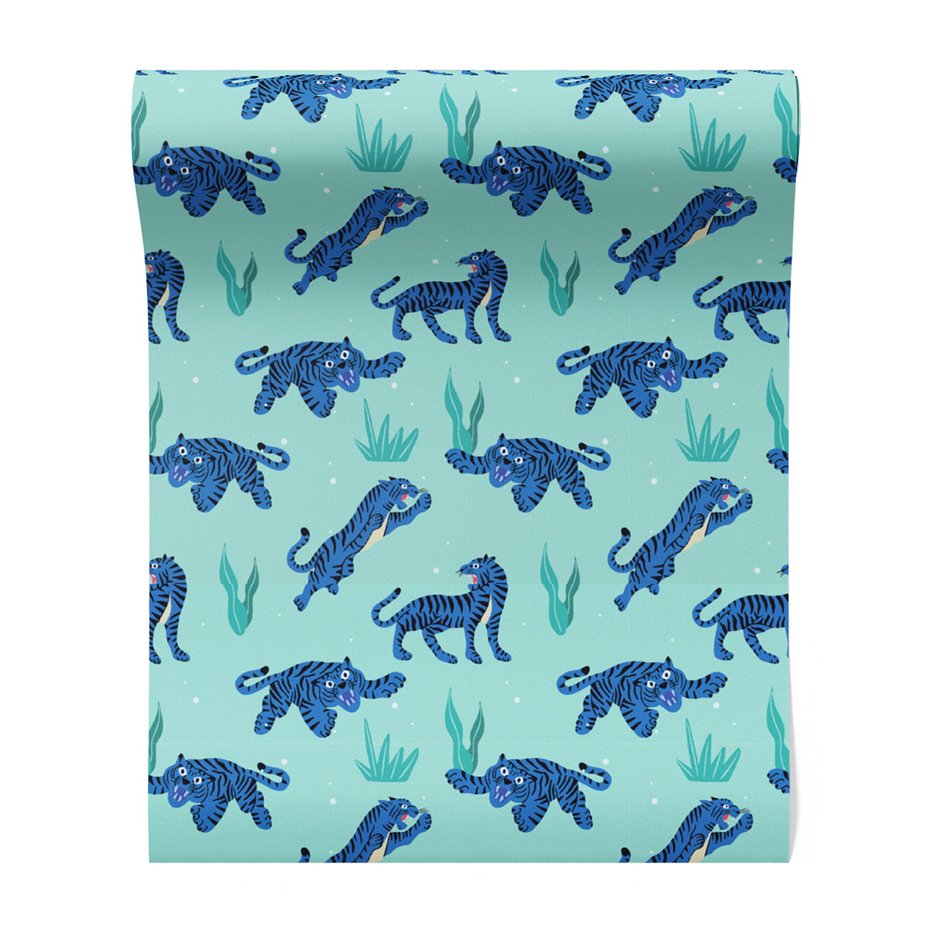 Tapeta - tygrysy, liście, roślinność