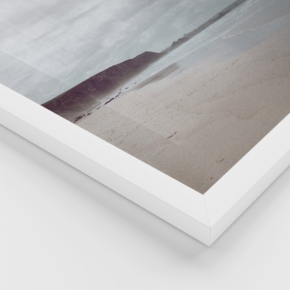 Zestaw obrazy w ramie, plakaty - morze, plaża, krajobraz - rama biała