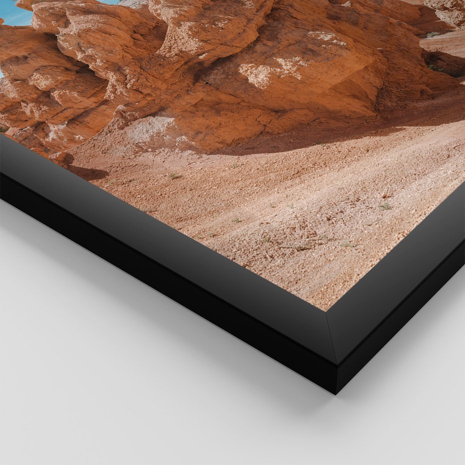 Zestaw obrazy w ramie, plakaty - formacje skalne, kanion, kaktusy - rama czarna