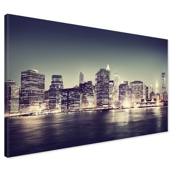 Obraz na płótnie - miasto, noc, woda