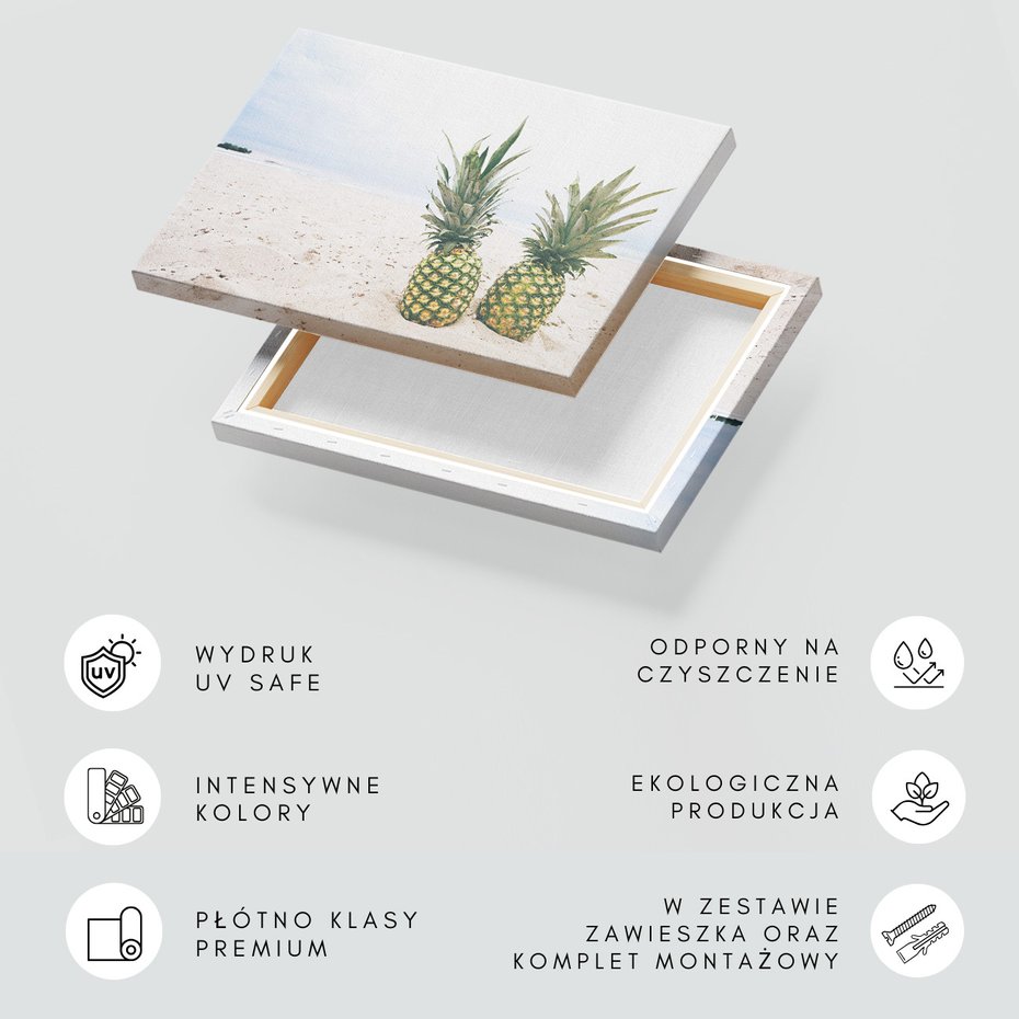 Obraz na płótnie - ananas, plaża, owoce