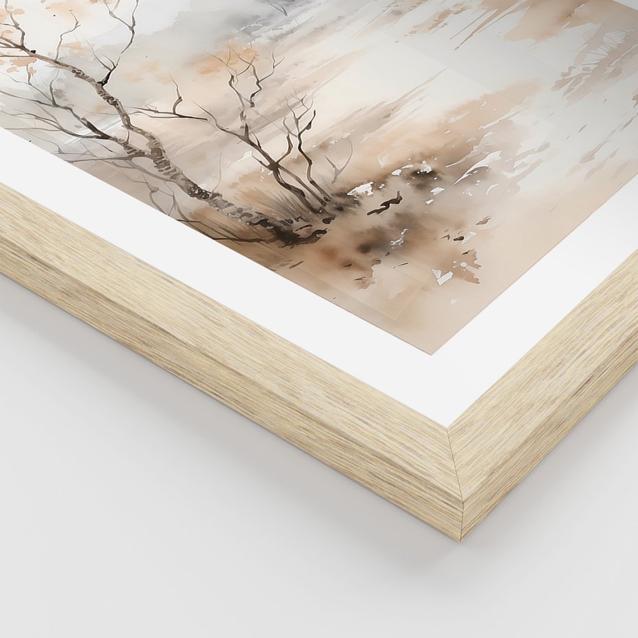 Zestaw obrazy w ramie, plakaty - krajobraz, abstrakcja, natura - rama drewno