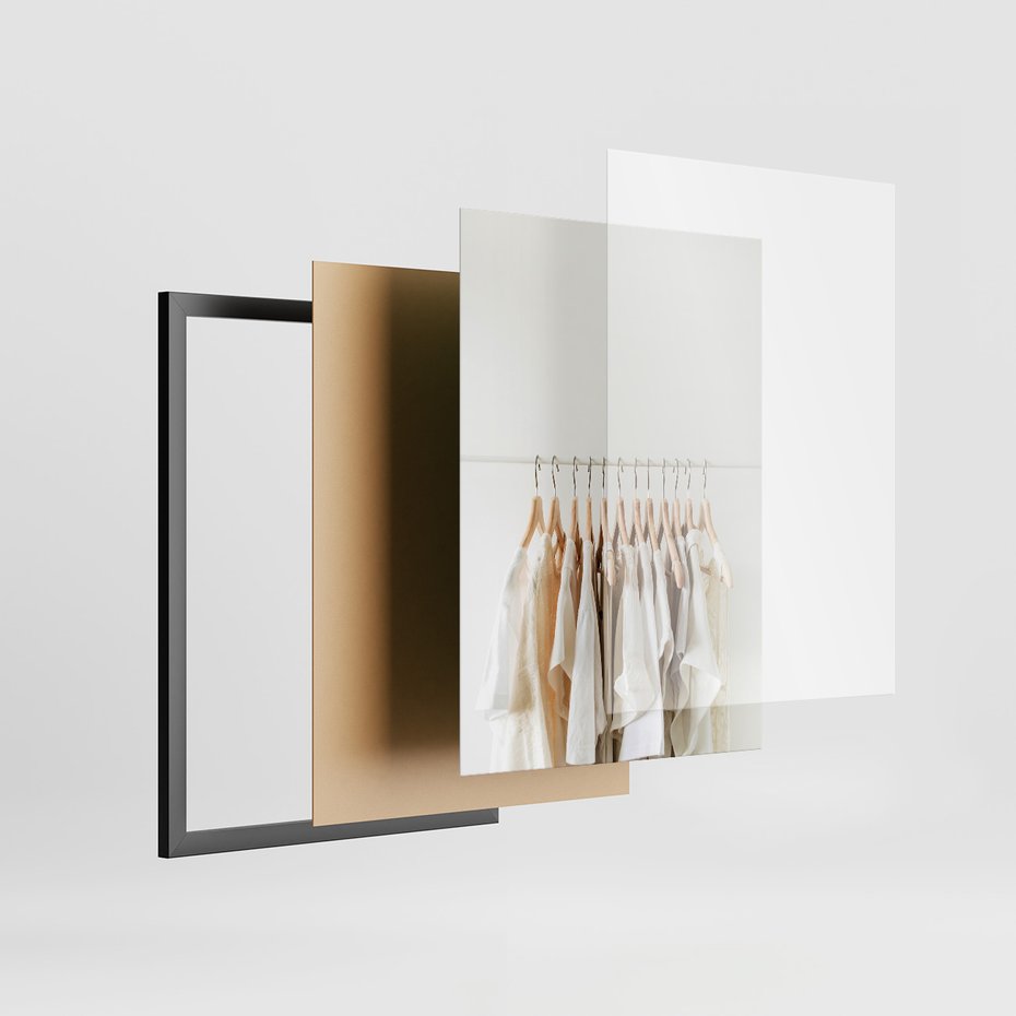 Zestaw obrazy w ramie, plakaty - ubrania, akcesoria, minimalizm - rama czarna