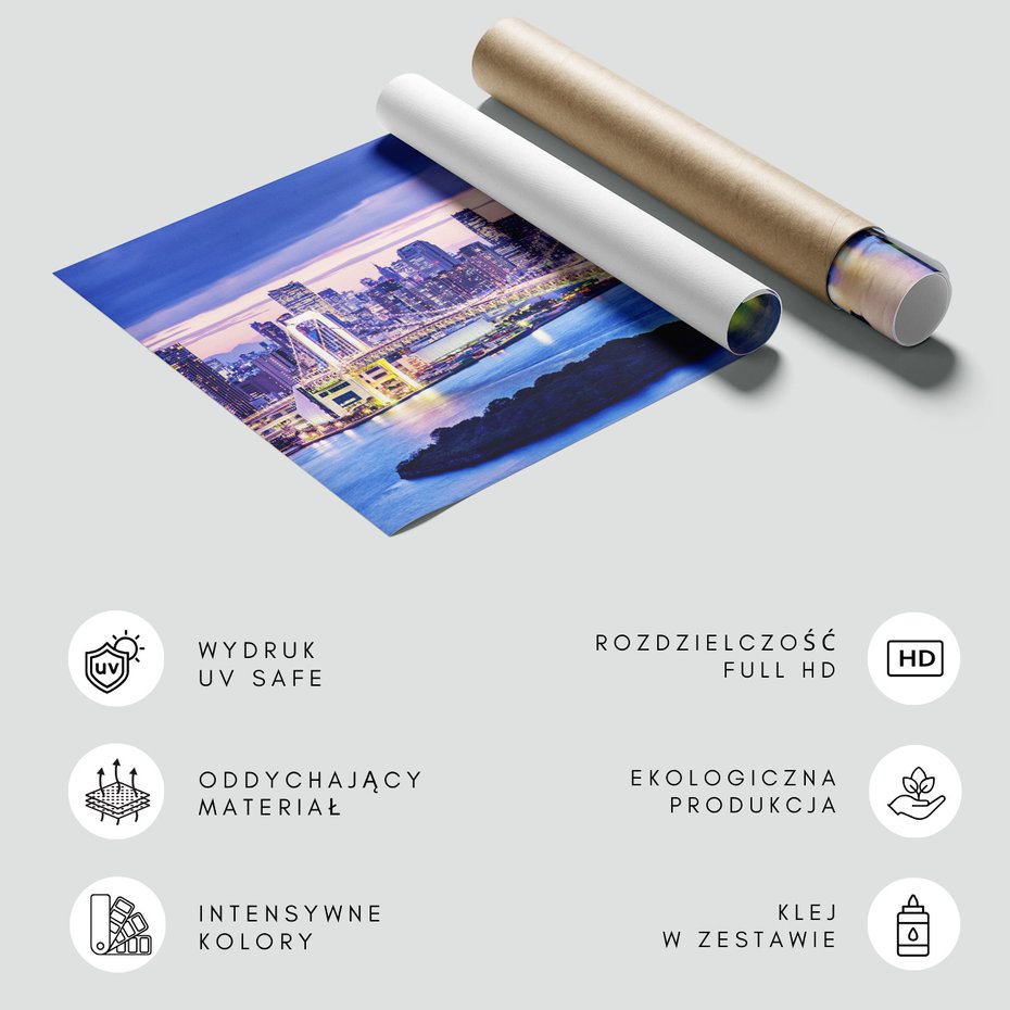 Fototapeta - most, miasto, noc