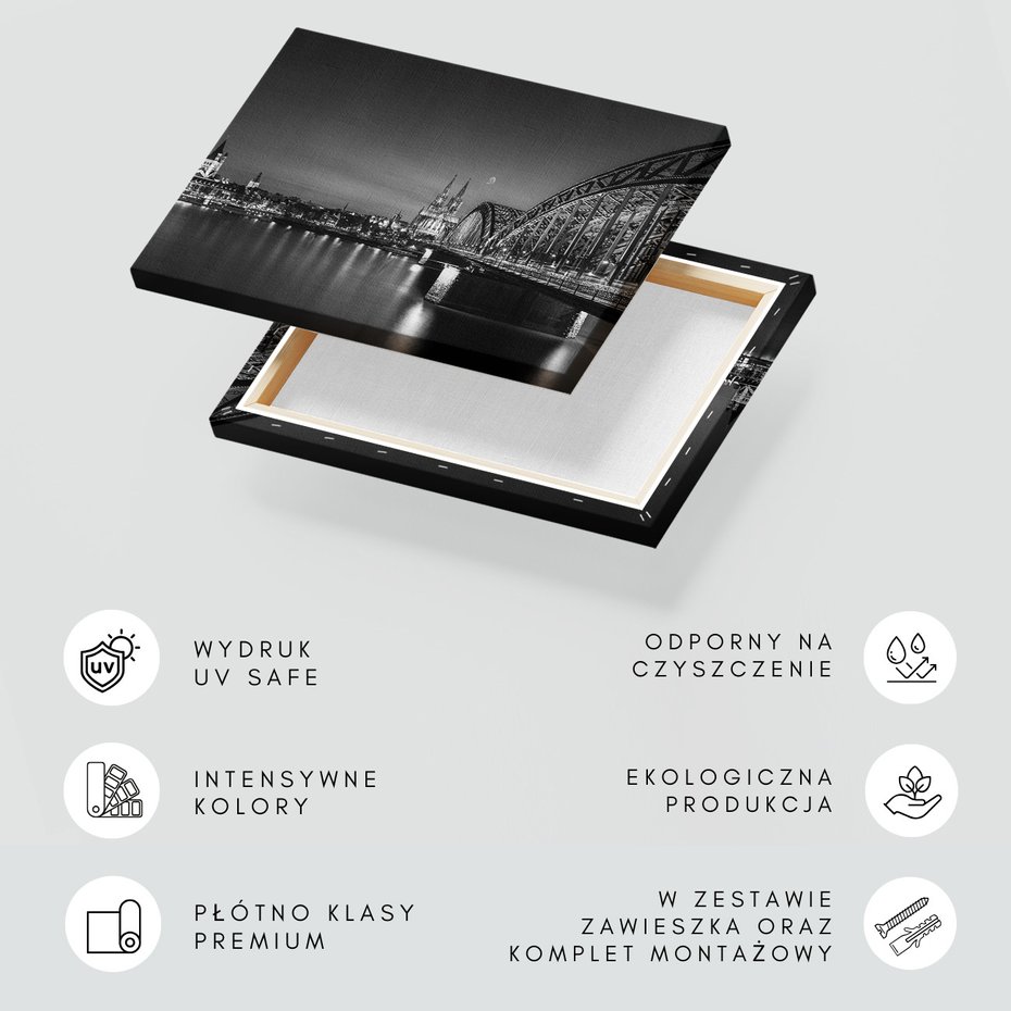 Obraz na płótnie - miasto, most, noc