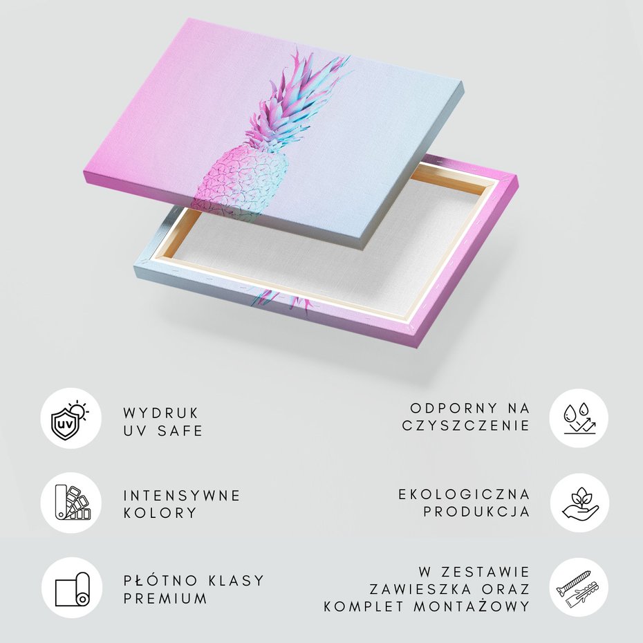 Obraz na płótnie - ananas, pastelowy, owoce