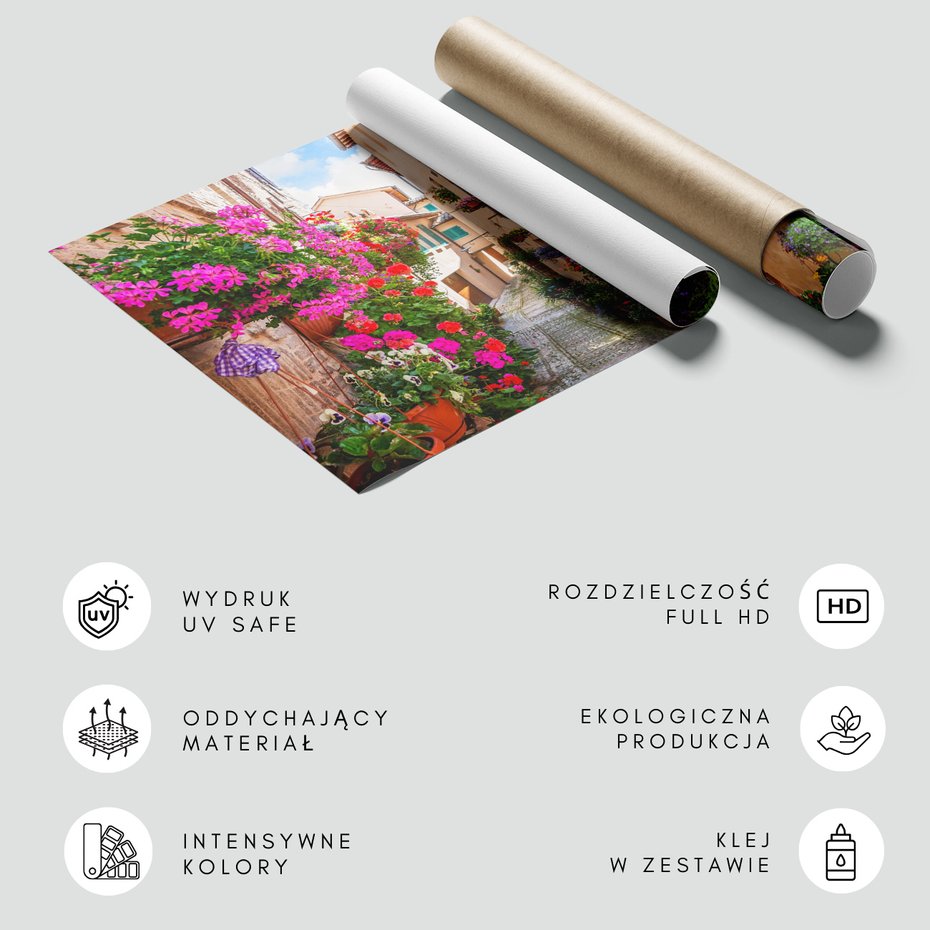 Fototapeta - kwiaty, uliczka, rośliny