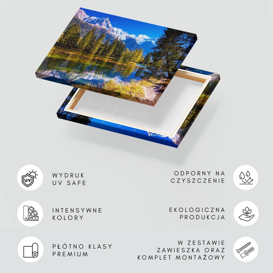 Obraz na płótnie - góry, jezioro, las