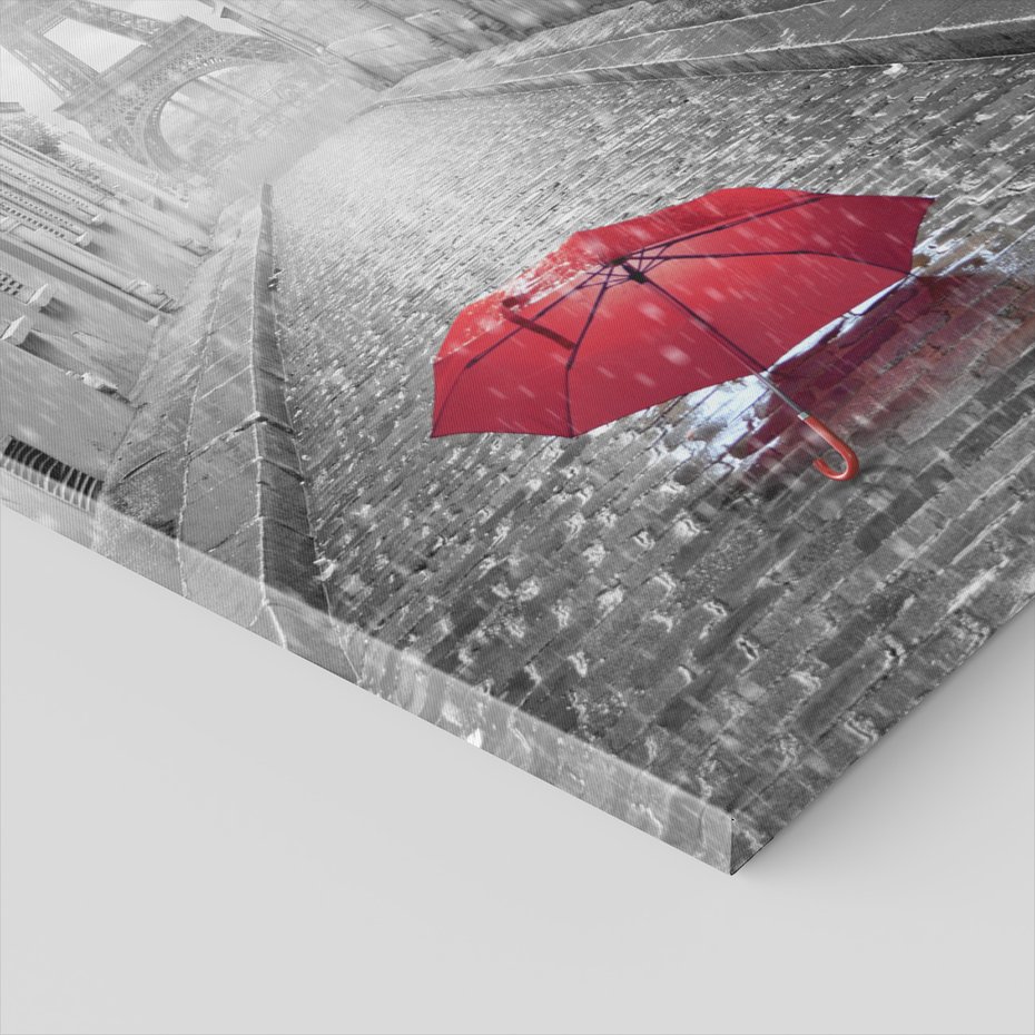 Obraz na płótnie - Paryż, ulica, deszcz