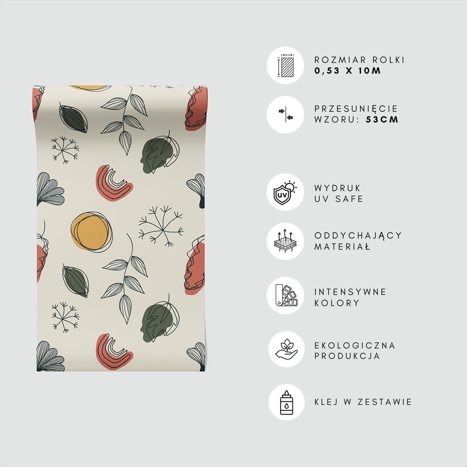 Tapeta - liście, kształty, abstrakcja