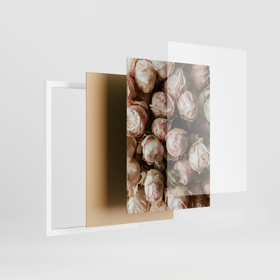 Zestaw obrazy w ramie, plakaty - róże, wino, pościel - rama biała