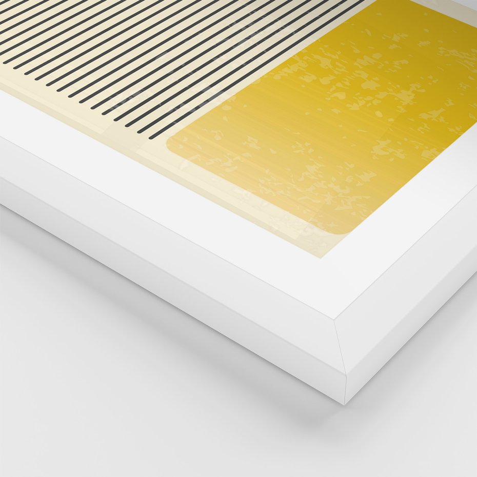 Zestaw obrazy w ramie, plakaty - linie, geometryczny, abstrakcja - rama biała