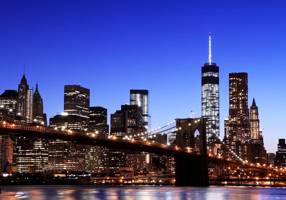 Fototapeta - miasto, most, noc