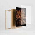 Zestaw obrazy w ramie, plakaty - jesień, liście, brązowy - rama drewno