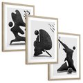 Zestaw obrazy w ramie, plakaty - abstrakcja,minimalizm,nowoczesne - rama drewno