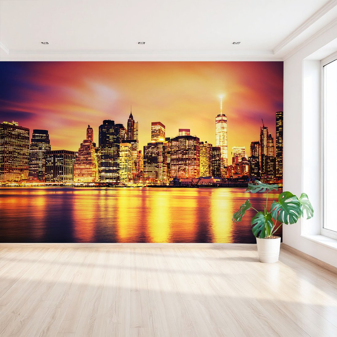 Fototapeta - miasto, noc, woda