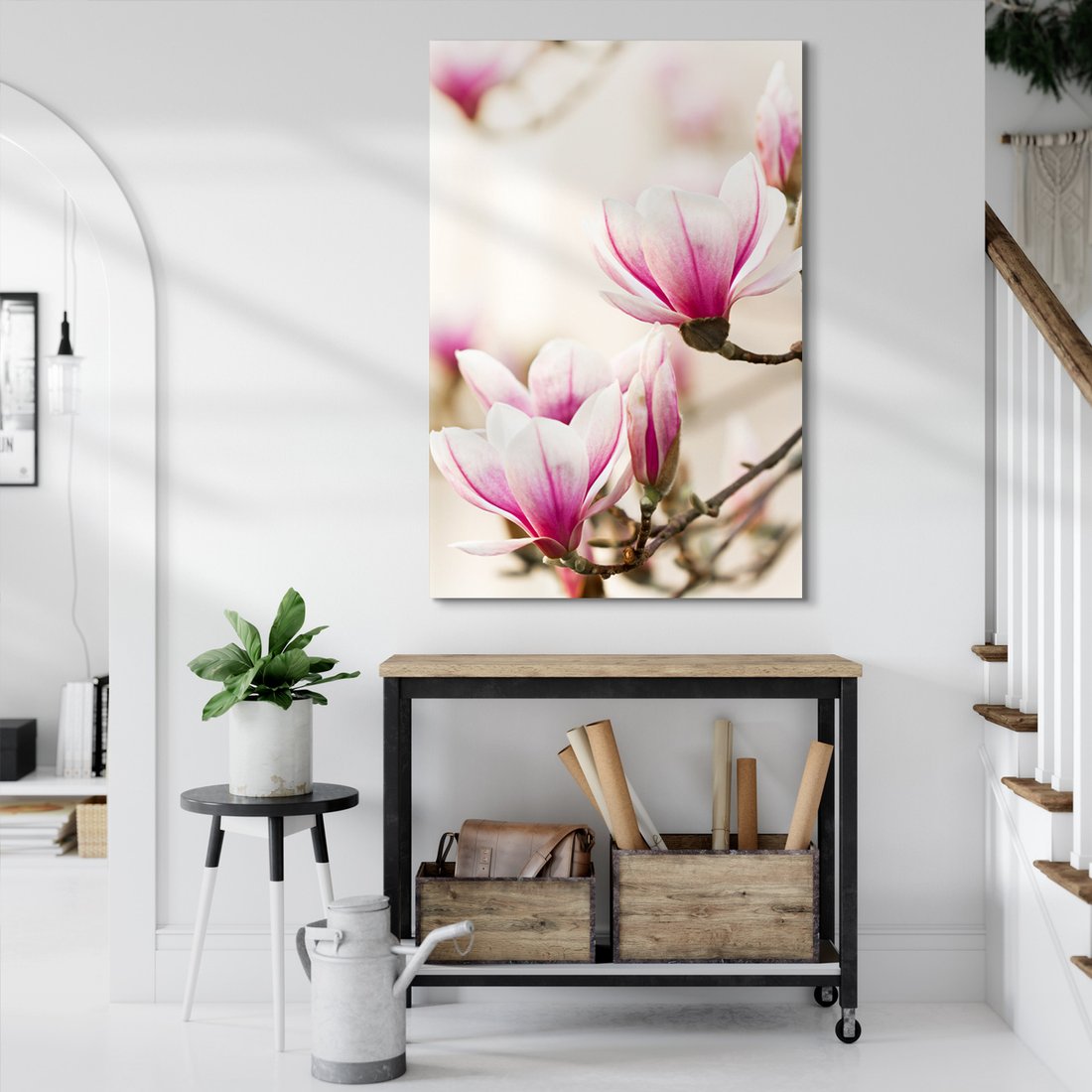 Obraz na płótnie - magnolia, kwiaty, wiosna