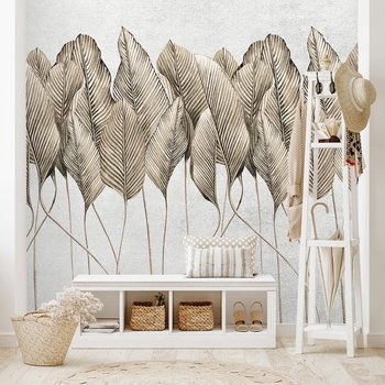 Fototapeta - beton, duże, liście