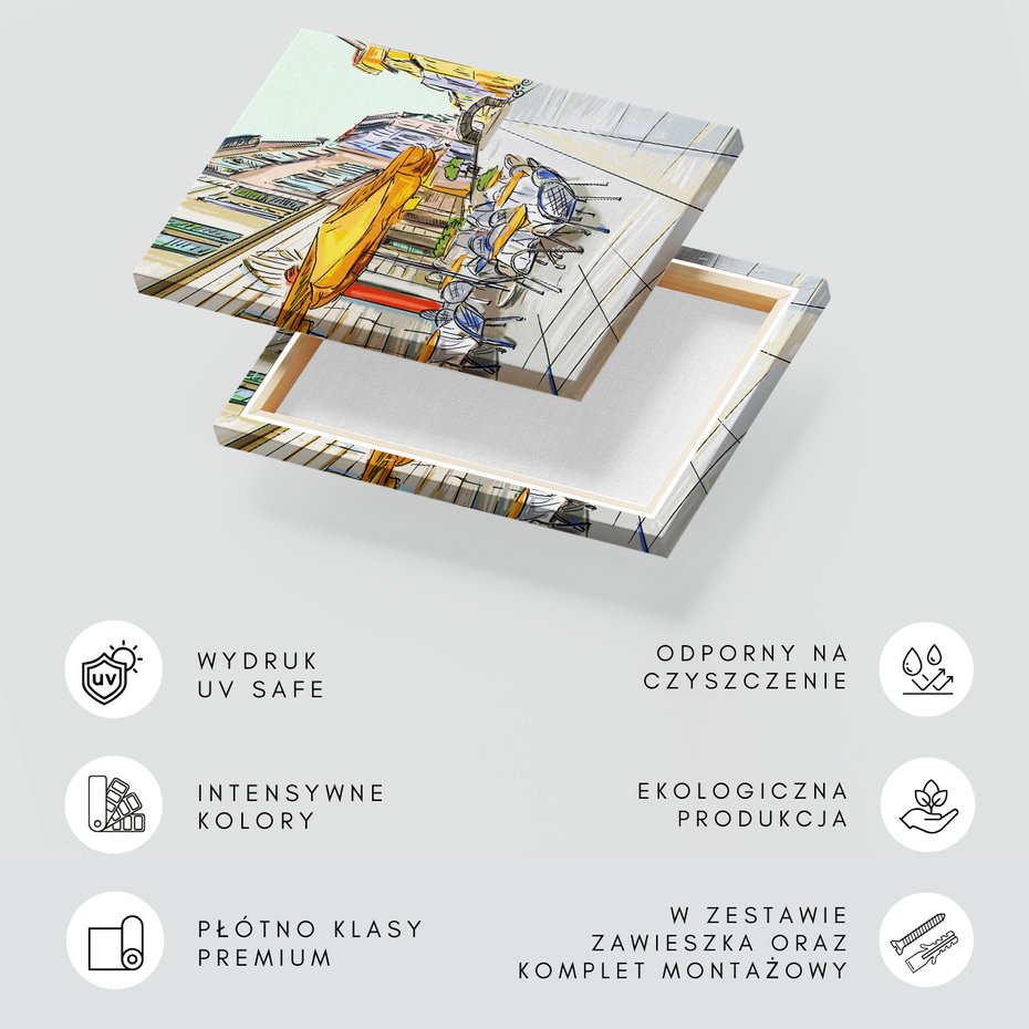 Obraz na płótnie - miasto,ulica,kawiarnia