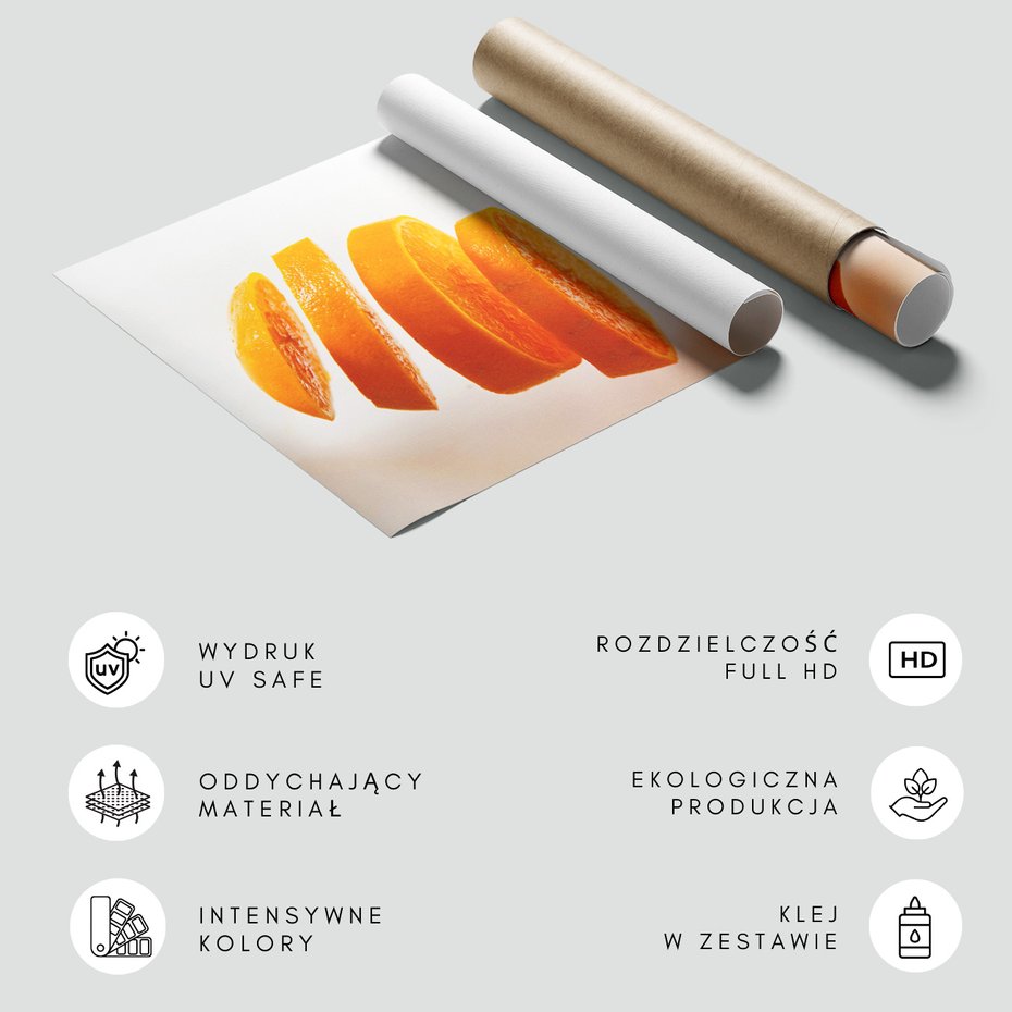 Fototapeta - pomarańcza, plasterki, owoce