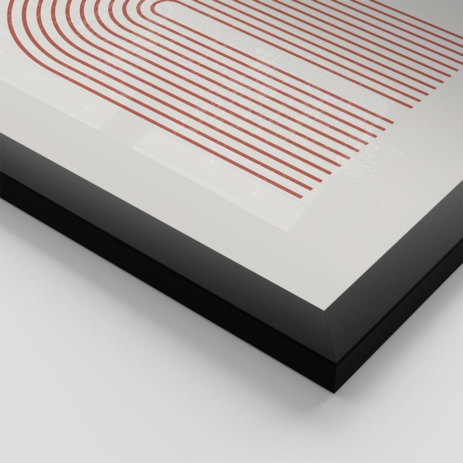 Zestaw obrazy w ramie, plakaty - abstrakcja, boho, minimalizm - rama czarna