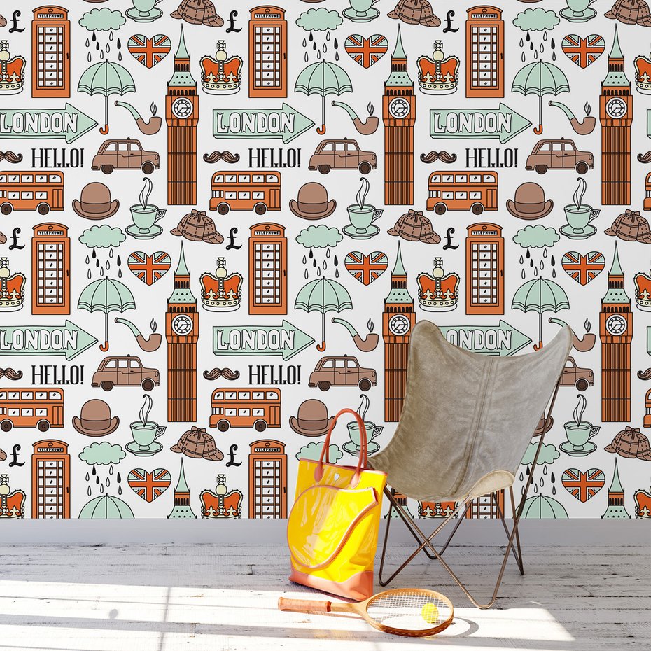 Tapeta - Londyn, taksówka, korona