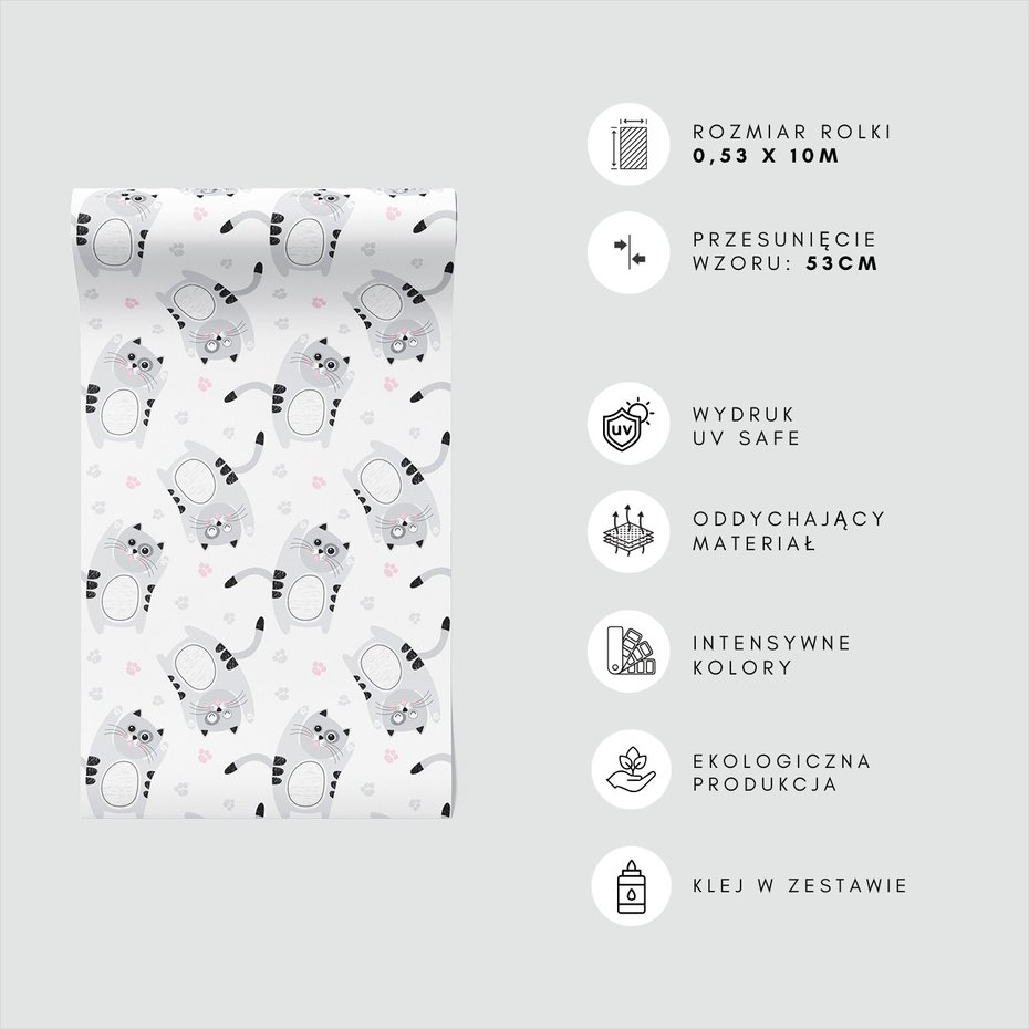 Tapeta - dziecięca, koty, tło,