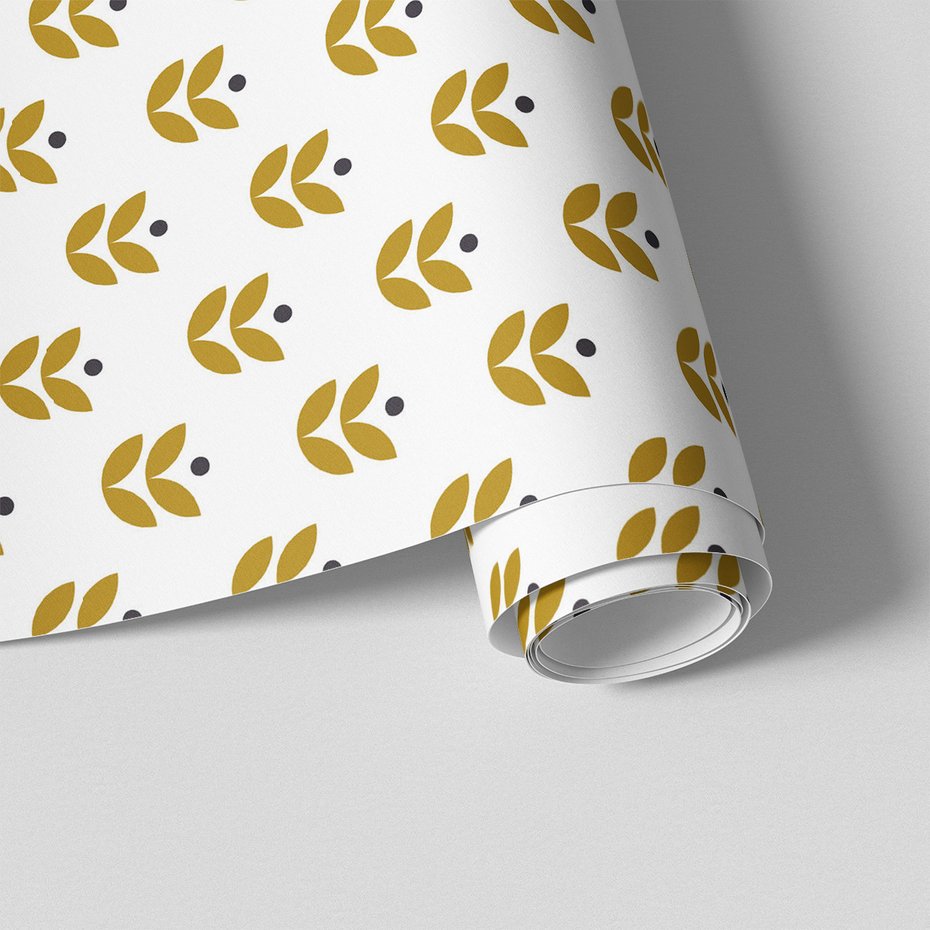 Tapeta - liście, kropki, prostota