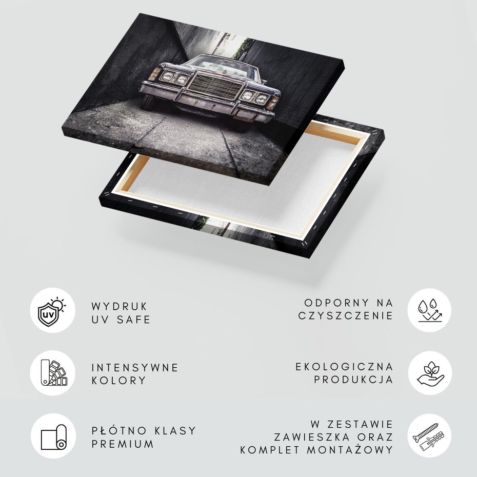 Obraz na płótnie - samochód, ulica, ciemno